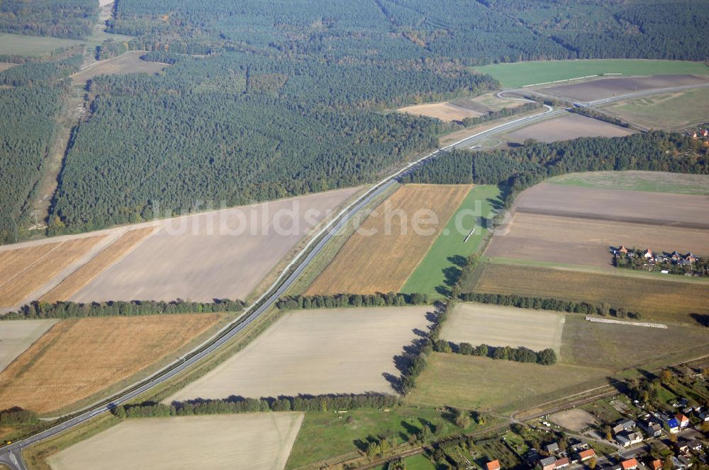 Luftbild Weisen - Verlauf Bundesstrasse 189 von Wittenberge bis Wittstock