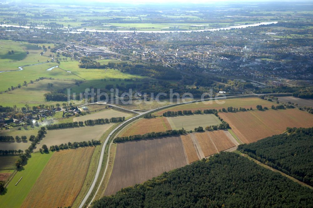 Luftbild Weisen - Verlauf Bundesstrasse 189 von Wittenberge bis Wittstock