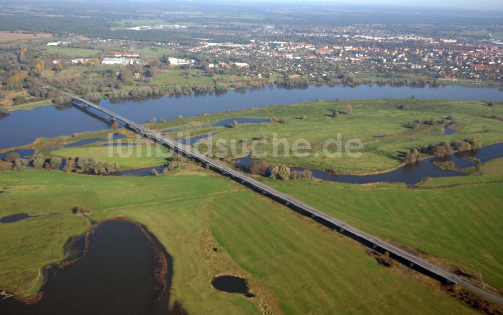 Wittenberge aus der Vogelperspektive: Verlauf Bundesstrasse 189 von Wittenberge bis Wittstock