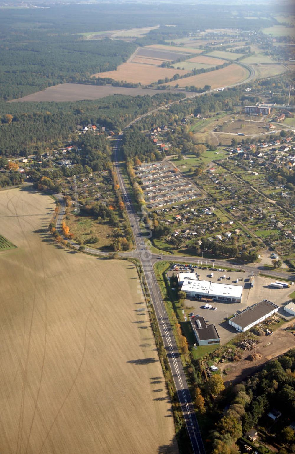 Luftaufnahme Wittenberge - Verlauf Bundesstrasse 189 von Wittenberge bis Wittstock