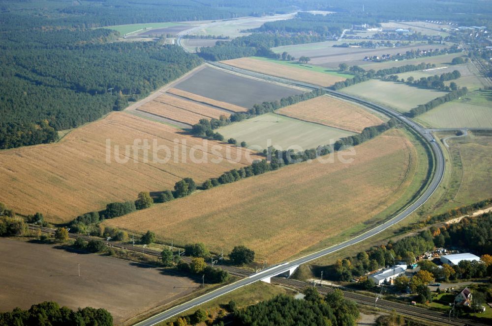 Wittenberge von oben - Verlauf Bundesstrasse 189 von Wittenberge bis Wittstock