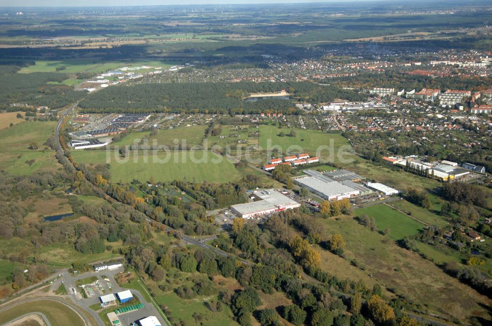 Luftaufnahme Wittenberge - Verlauf Bundesstrasse 189 von Wittenberge bis Wittstock