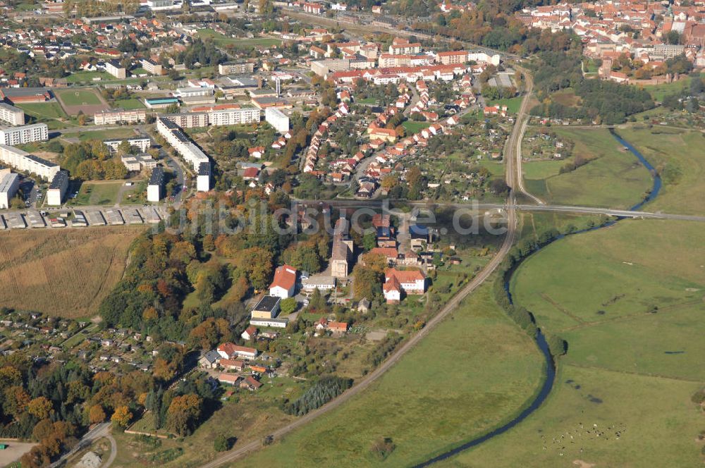 Wittstock aus der Vogelperspektive: Verlauf Bundesstrasse 189 von Wittenberge bis Wittstock