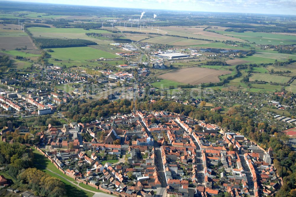 Wittstock von oben - Verlauf Bundesstrasse 189 von Wittenberge bis Wittstock