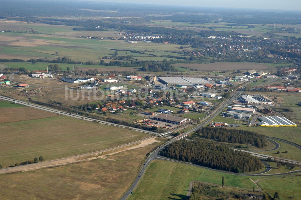 Luftaufnahme Wittstock - Verlauf Bundesstrasse 189 von Wittenberge bis Wittstock