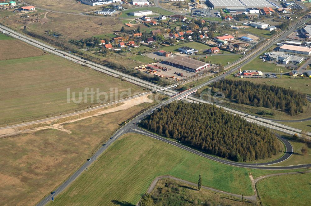 Wittstock aus der Vogelperspektive: Verlauf Bundesstrasse 189 von Wittenberge bis Wittstock