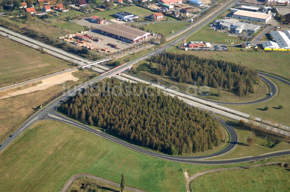 Luftbild Wittstock - Verlauf Bundesstrasse 189 von Wittenberge bis Wittstock