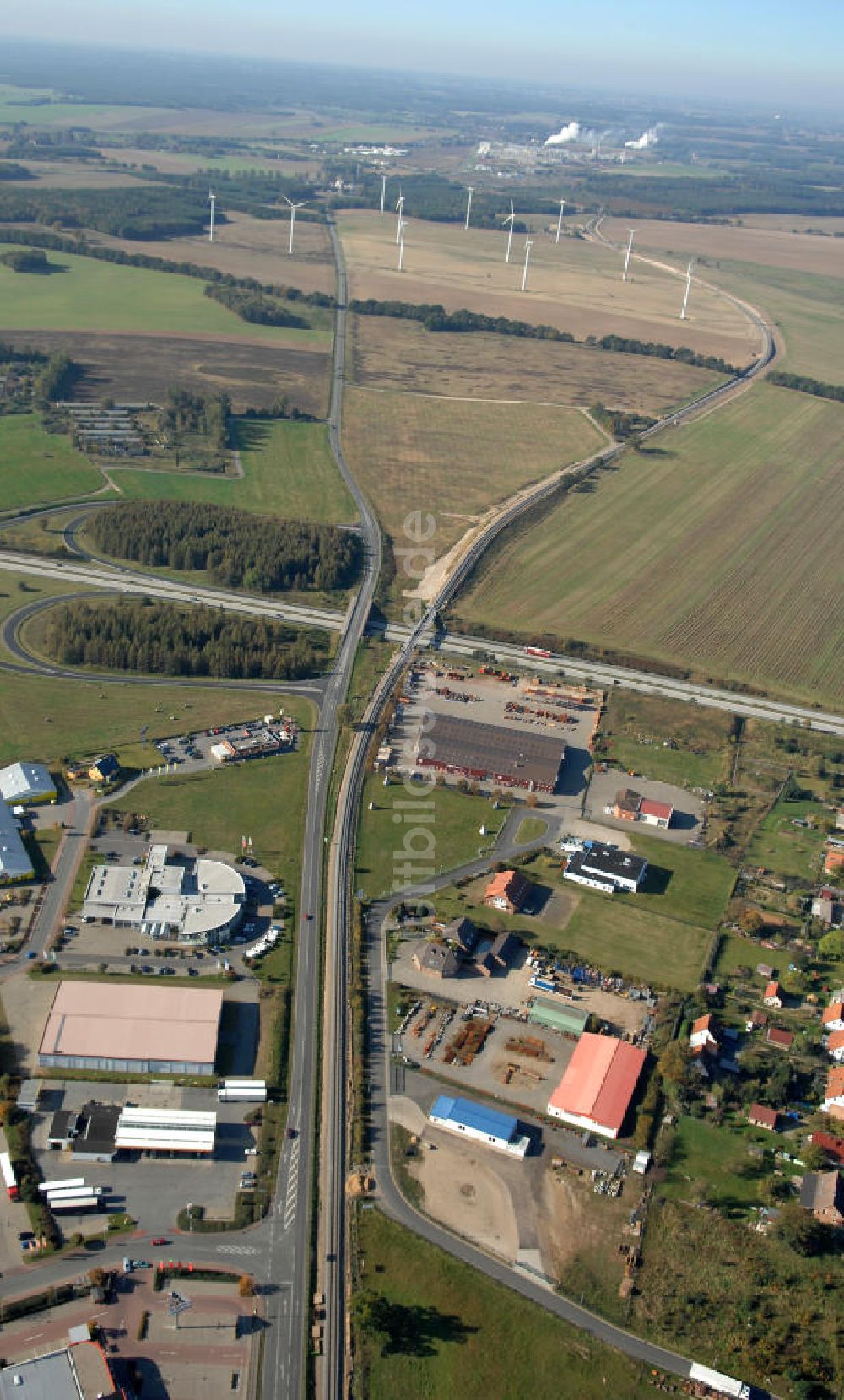 Luftbild Wittstock - Verlauf Bundesstrasse 189 von Wittenberge bis Wittstock