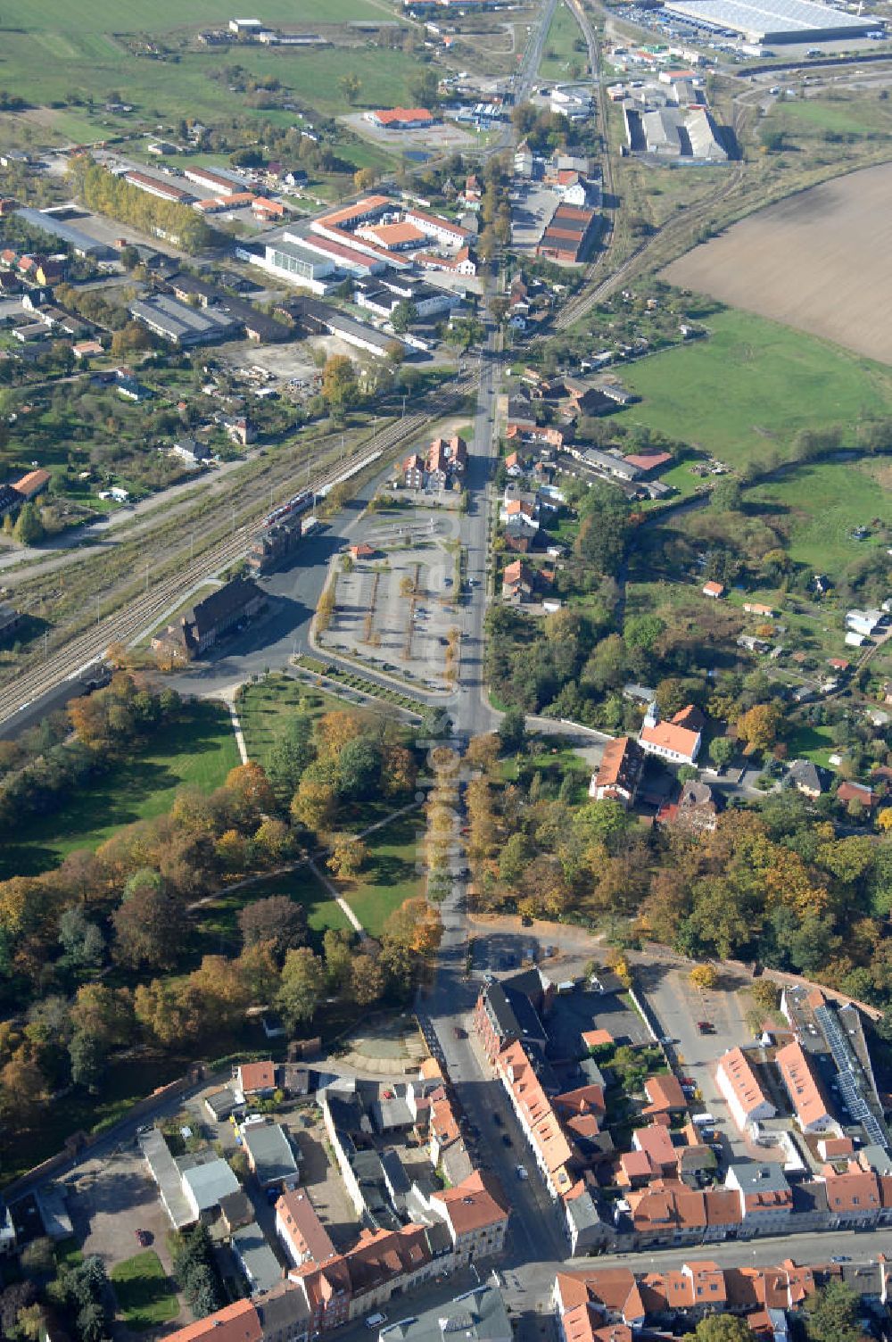 Wittstock aus der Vogelperspektive: Verlauf Bundesstrasse 189 von Wittenberge bis Wittstock