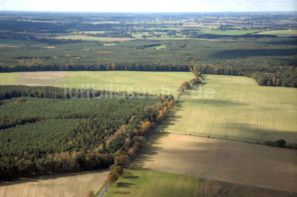 Luftbild Kemnitz - Verlauf Bundesstrasse 189 von Wittenberge bis Wittstock