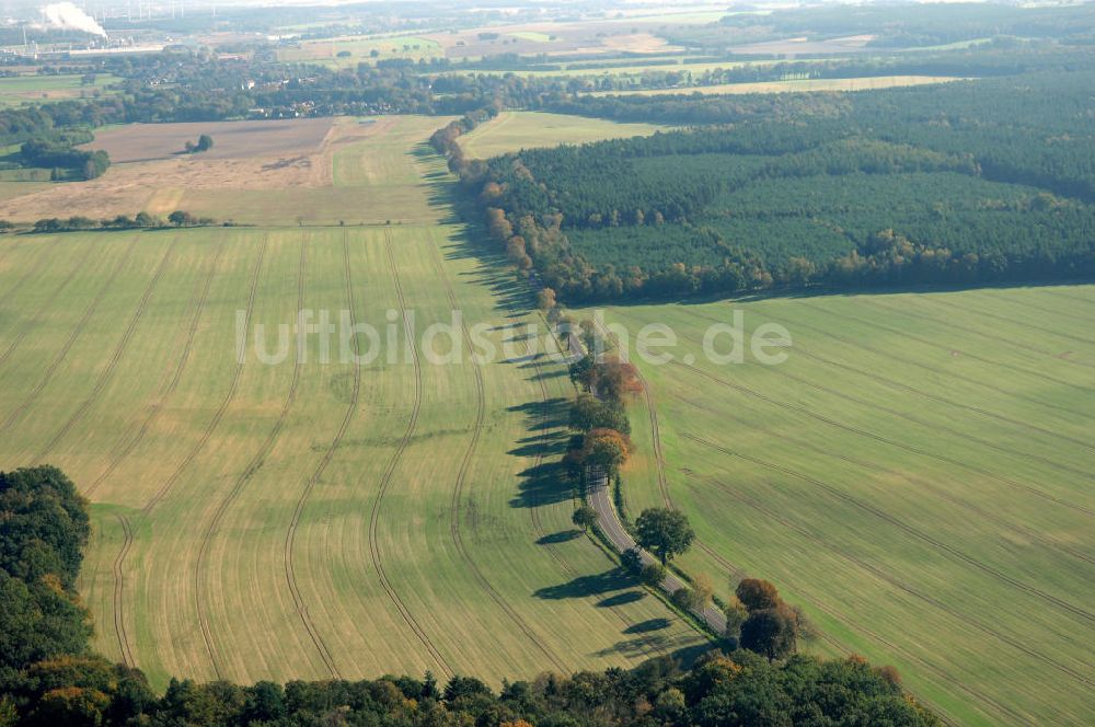 Kemnitz aus der Vogelperspektive: Verlauf Bundesstrasse 189 von Wittenberge bis Wittstock