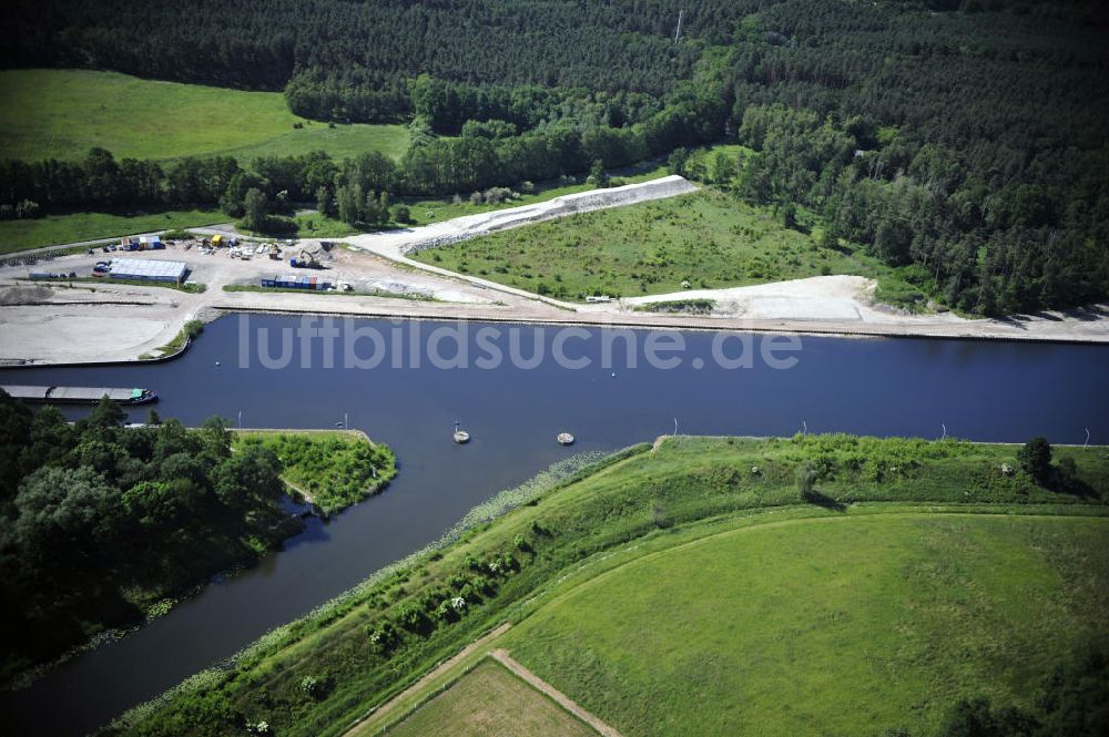 Wusterwitz von oben - Verlauf des Elbe-Havel-Kanal im Bereich Wusterwitz