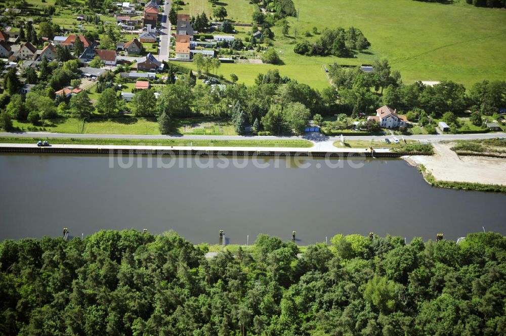 Luftaufnahme Wusterwitz - Verlauf des Elbe-Havel-Kanal im Bereich Wusterwitz