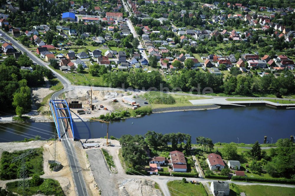 Wusterwitz aus der Vogelperspektive: Verlauf des Elbe-Havel-Kanal im Bereich Wusterwitz