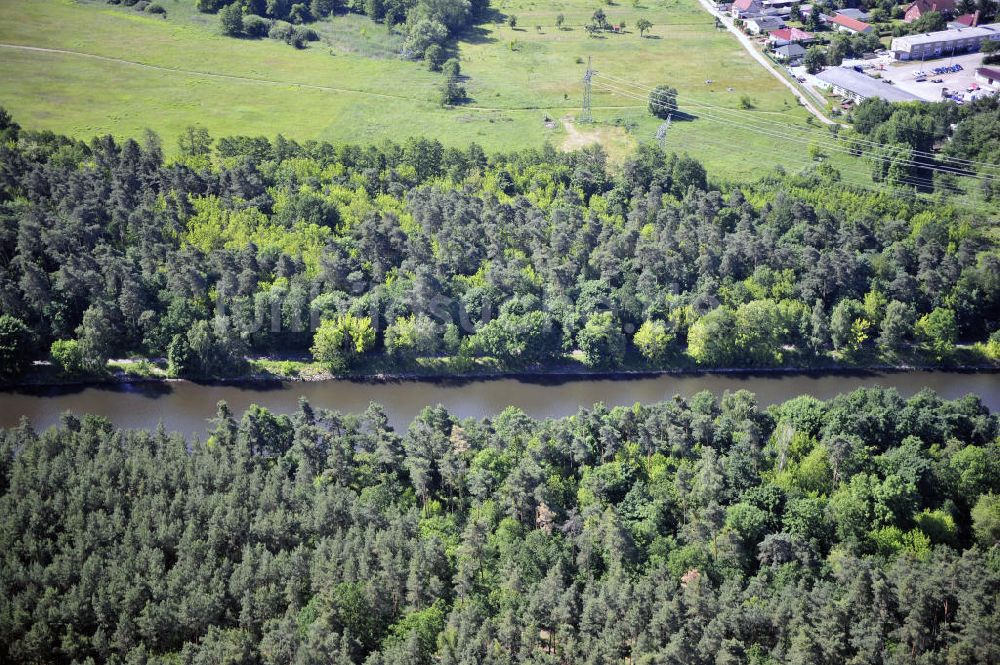 Luftaufnahme Wusterwitz - Verlauf des Elbe-Havel-Kanal im Bereich Wusterwitz