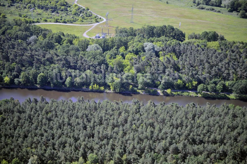 Wusterwitz aus der Vogelperspektive: Verlauf des Elbe-Havel-Kanal im Bereich Wusterwitz