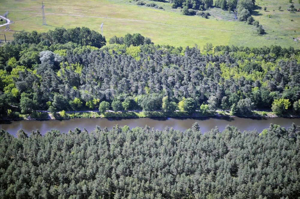 Luftbild Wusterwitz - Verlauf des Elbe-Havel-Kanal im Bereich Wusterwitz