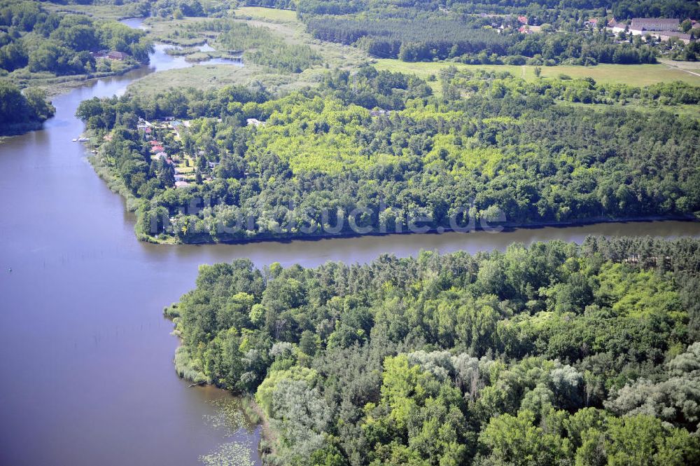 Luftaufnahme Wusterwitz - Verlauf des Elbe-Havel-Kanal im Bereich Wusterwitz