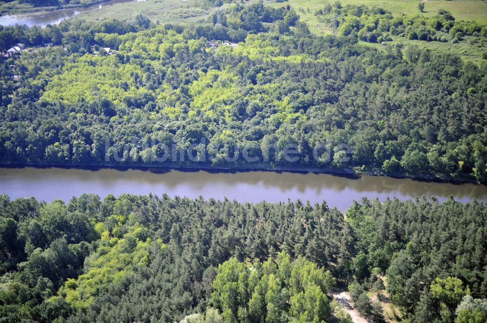 Wusterwitz von oben - Verlauf des Elbe-Havel-Kanal im Bereich Wusterwitz