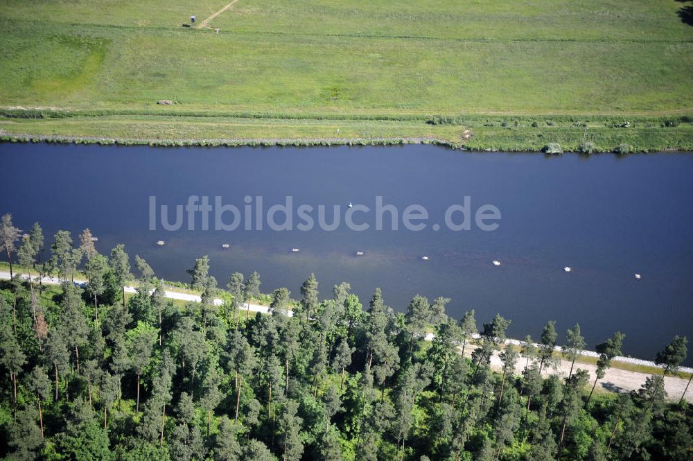 Wusterwitz von oben - Verlauf des Elbe-Havel-Kanal im Bereich Wusterwitz