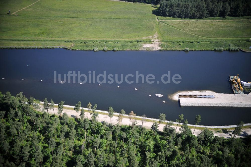 Wusterwitz aus der Vogelperspektive: Verlauf des Elbe-Havel-Kanal im Bereich Wusterwitz