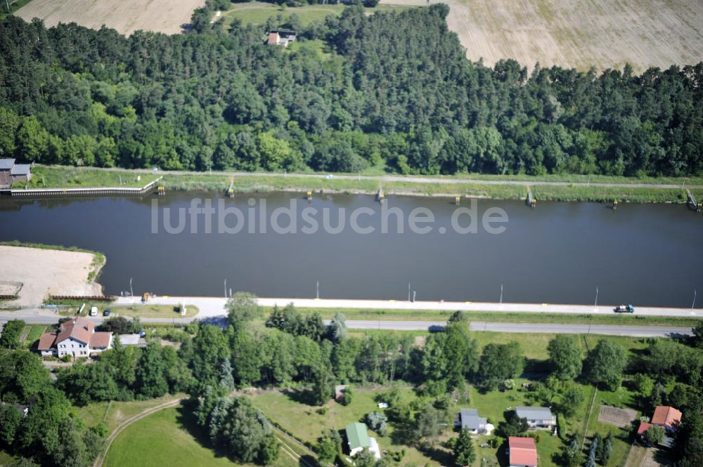 Wusterwitz aus der Vogelperspektive: Verlauf des Elbe-Havel-Kanal im Bereich Wusterwitz