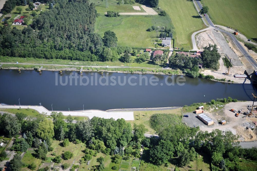 Wusterwitz von oben - Verlauf des Elbe-Havel-Kanal im Bereich Wusterwitz