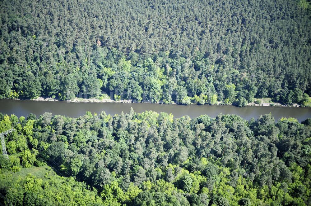 Luftaufnahme Wusterwitz - Verlauf des Elbe-Havel-Kanal im Bereich Wusterwitz