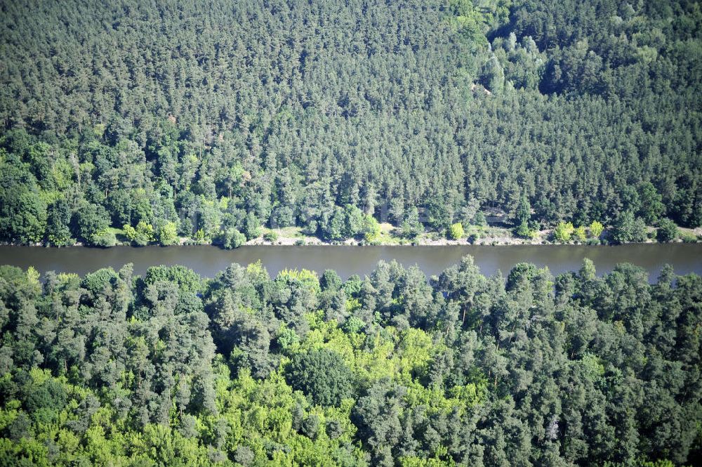 Wusterwitz von oben - Verlauf des Elbe-Havel-Kanal im Bereich Wusterwitz