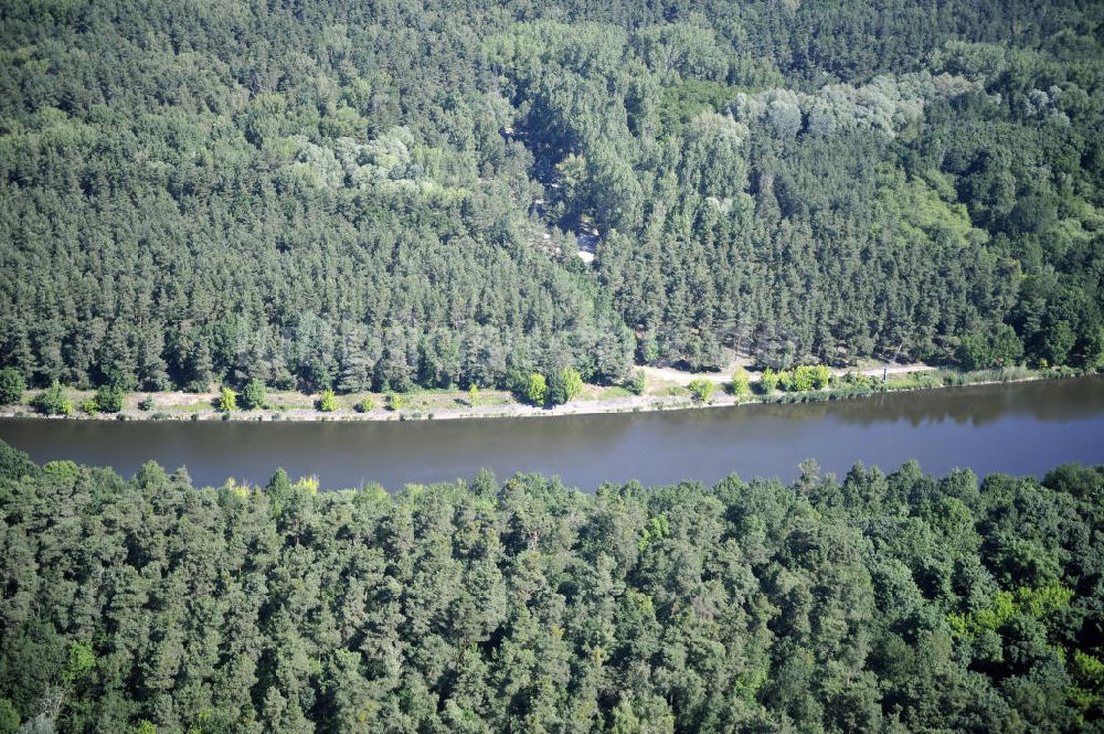 Luftaufnahme Wusterwitz - Verlauf des Elbe-Havel-Kanal im Bereich Wusterwitz