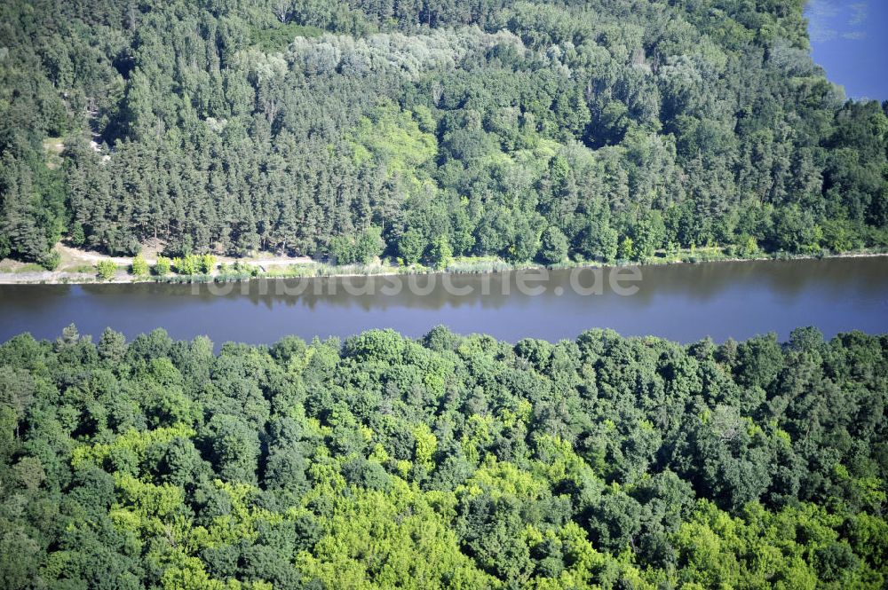 Wusterwitz von oben - Verlauf des Elbe-Havel-Kanal im Bereich Wusterwitz