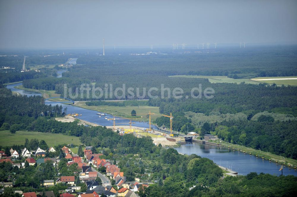 Wusterwitz von oben - Verlauf des Elbe-Havel-Kanal im Bereich Wusterwitz