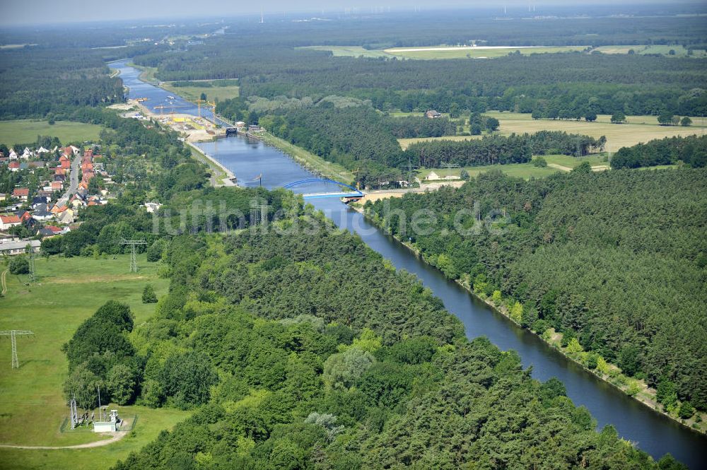 Wusterwitz aus der Vogelperspektive: Verlauf des Elbe-Havel-Kanal im Bereich Wusterwitz