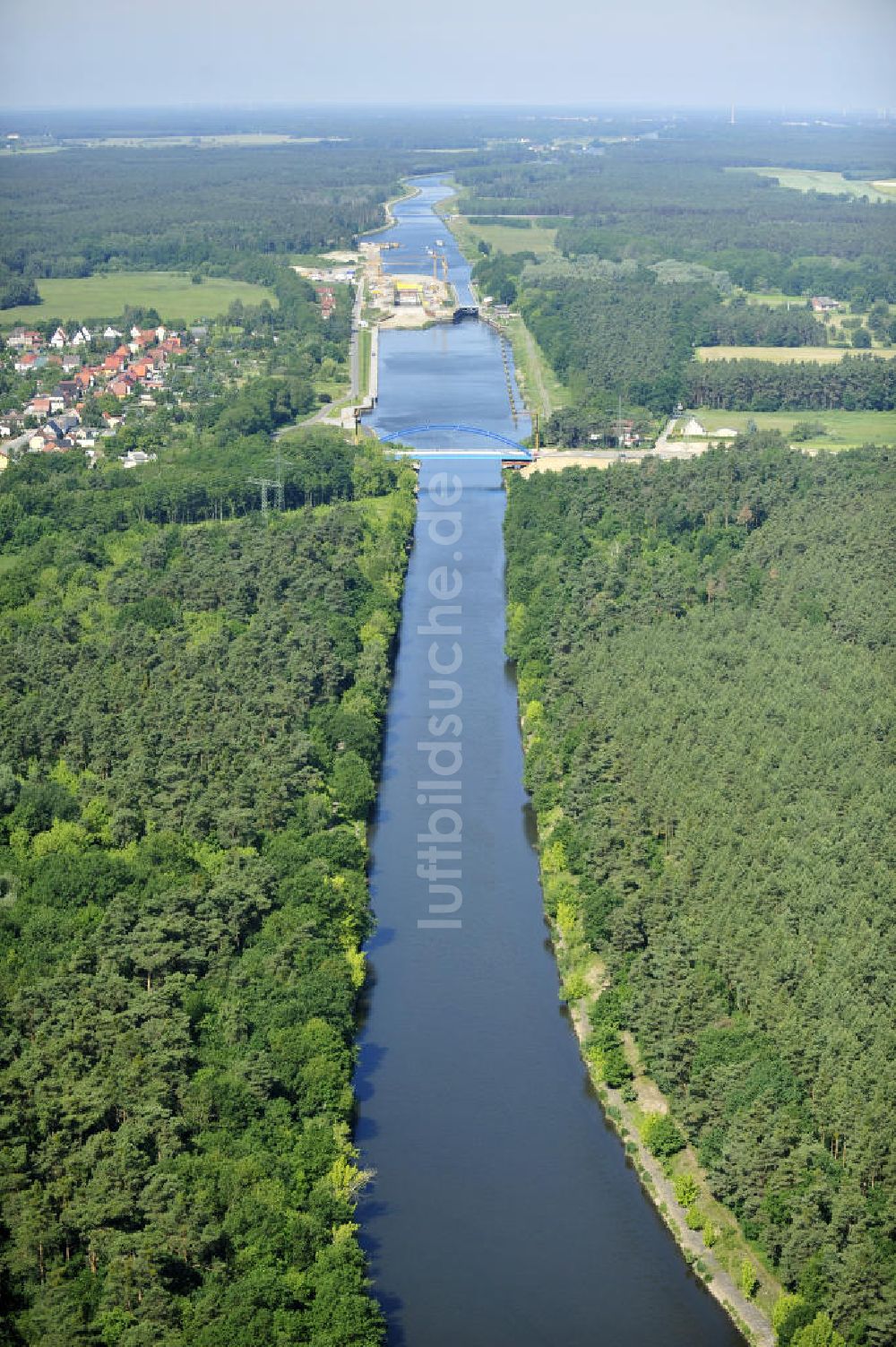 Wusterwitz aus der Vogelperspektive: Verlauf des Elbe-Havel-Kanal im Bereich Wusterwitz