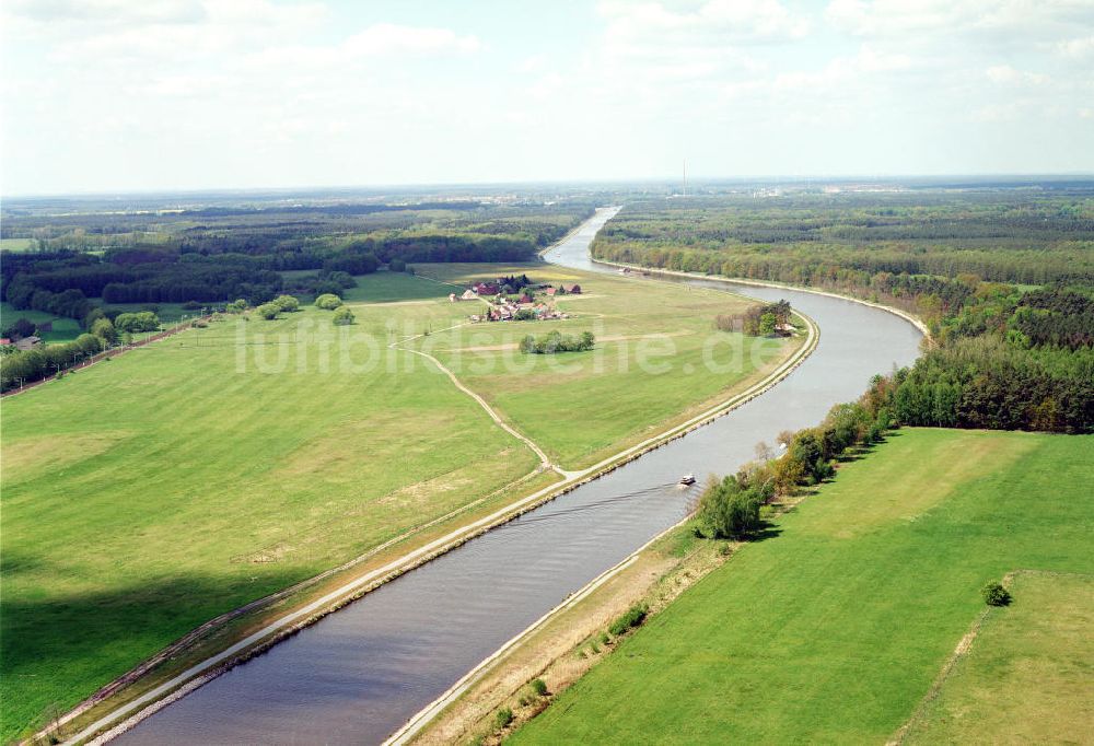 Luftbild Wusterwitz / BRB - Verlauf des Elbe-Havel-Kanales westlich von Wusterwitz - Ausgleichs- und Ersatzmaßnahmen am Wasserstraßenkreuz Magdeburg / Elbe-Havel-Kanal