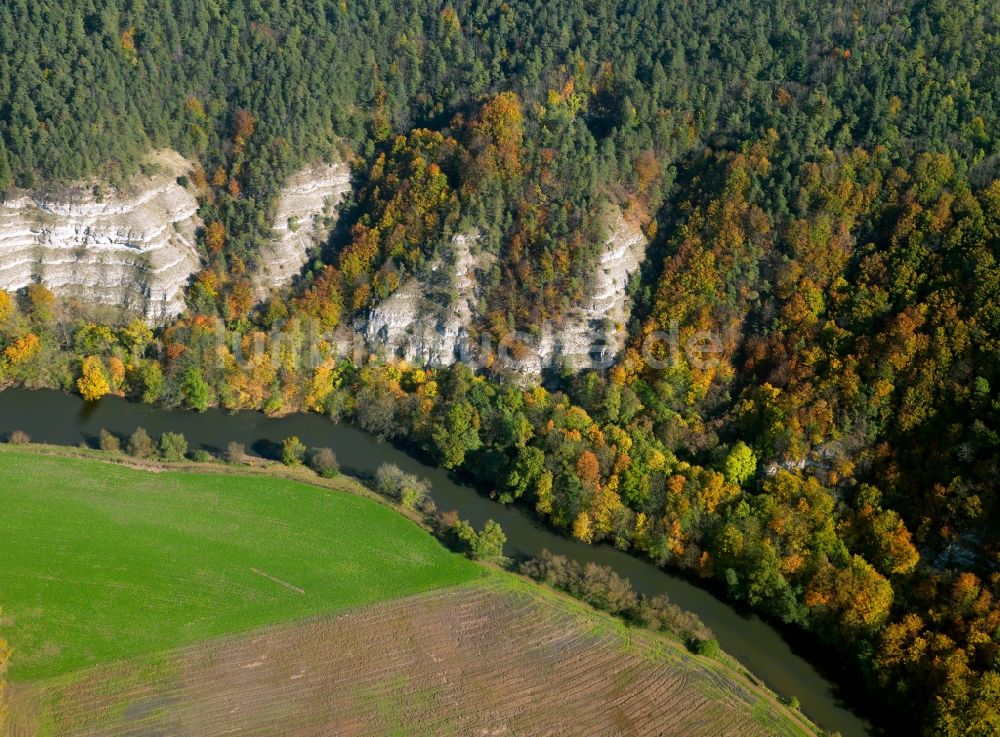 Luftaufnahme Ebenau - Verlauf des Flußbettes der Werra bei Ebenau ( Creuzburg ) in Thüringen