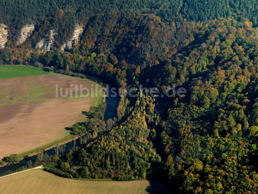 Luftaufnahme Ebenau - Verlauf des Flußbettes der Werra bei Ebenau ( Creuzburg ) in Thüringen