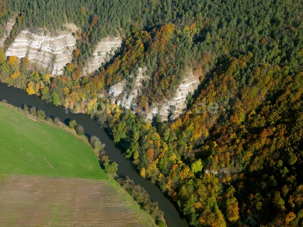 Luftbild Ebenau - Verlauf des Flußbettes der Werra bei Ebenau ( Creuzburg ) in Thüringen