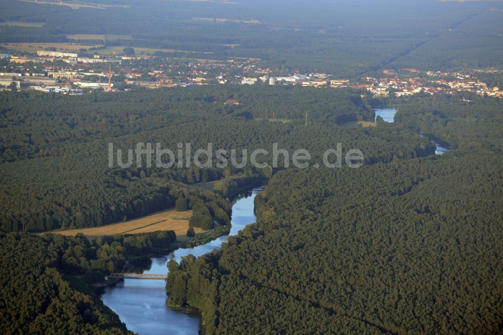 Luftbild Fürstenwalde/Spree - Verlauf der Fürstenwalder Spree im Westen von Fürstenwalde an der Spree im Bundesland Brandenburg