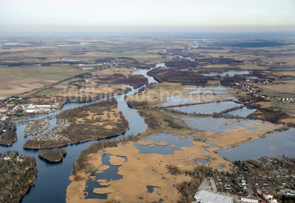 Premnitz aus der Vogelperspektive: Verlauf der Havel bei Premnitz im Bundesland Brandenburg