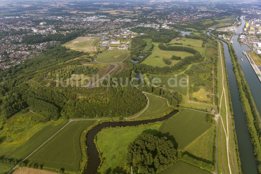 Hamm von oben - Verlauf der Lippe und Lippemäander bei Hamm im Ruhrgebiet in Nordrhein-Westfalen