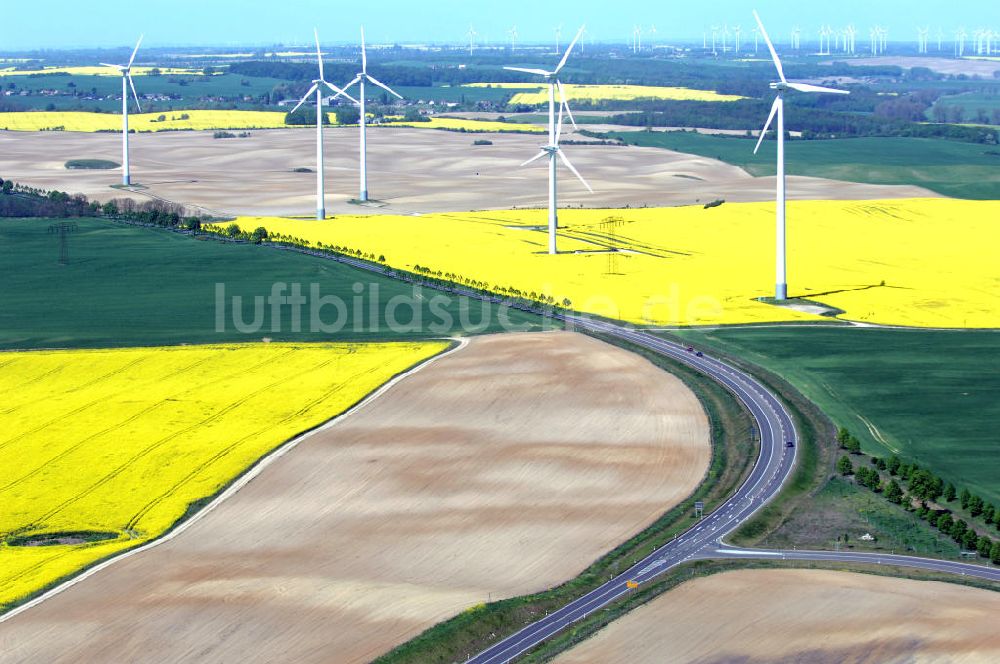 Luftaufnahme PASSOW - Verlauf der Ortsumfahrung der Bundesstrasse B 168 bei Passow