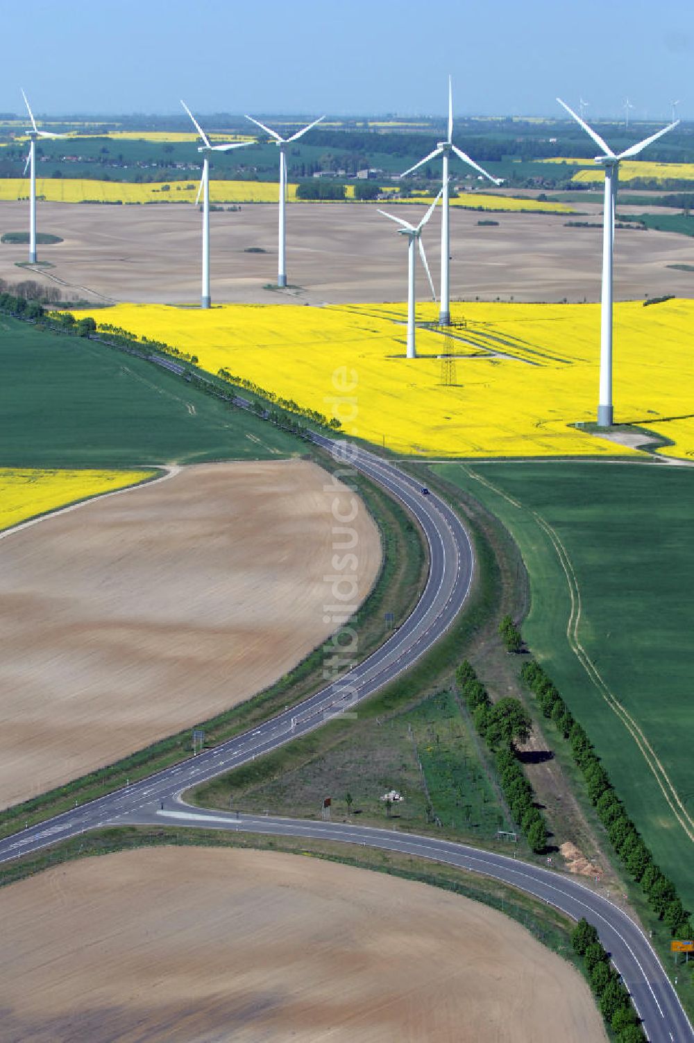 Luftbild PASSOW - Verlauf der Ortsumfahrung der Bundesstrasse B 168 bei Passow