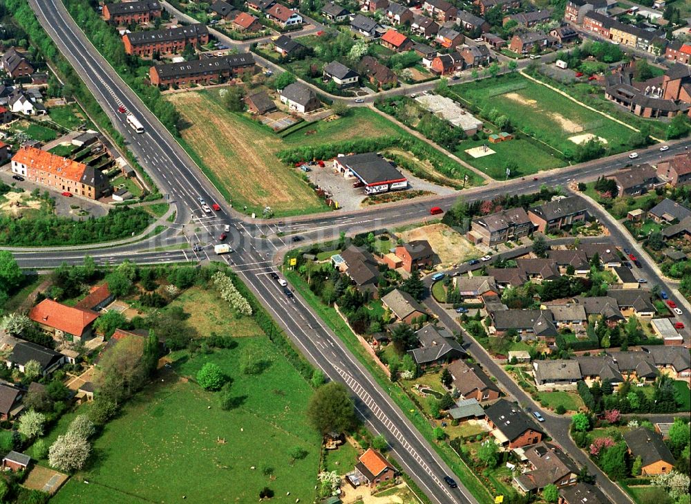 Luftaufnahme Goch - Verlauf der Straßenkreuzung in Goch im Bundesland Nordrhein-Westfalen