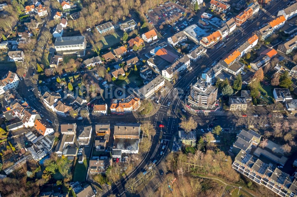 Luftaufnahme Bochum - Verlauf der Straßenkreuzung Kemnader Straße, Heinrich-König-Straße und Markstraße in Bochum im Bundesland Nordrhein-Westfalen