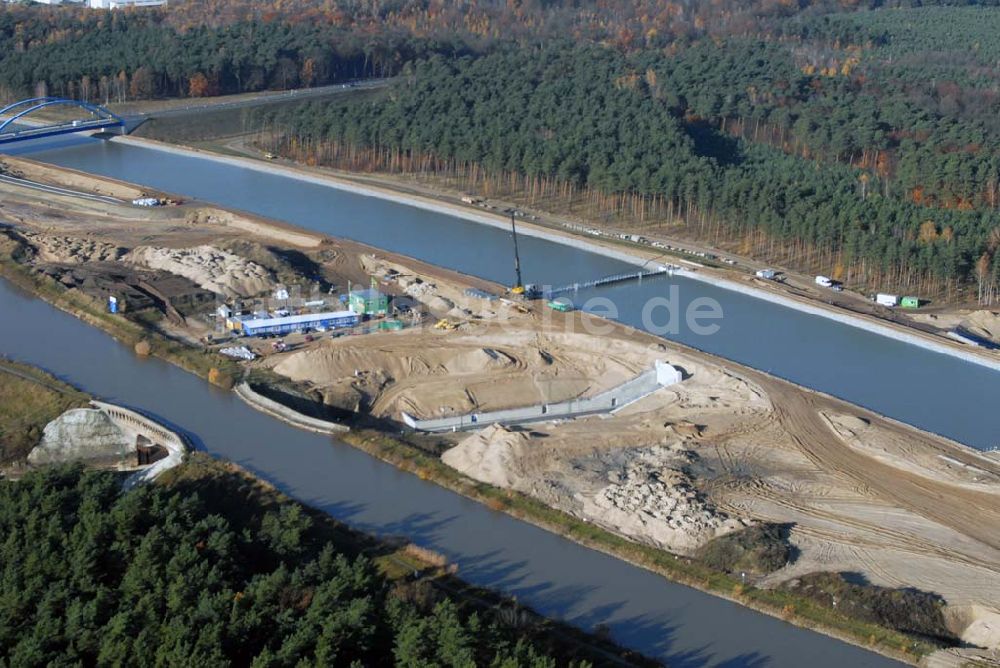 Eberswalde von oben - Verlegung des Oder-Havel-Kanals nördlich von Eberswalde