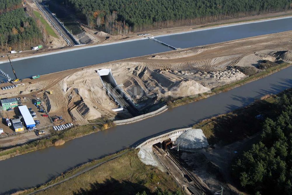 Eberswalde aus der Vogelperspektive: Verlegung des Oder-Havel-Kanals nördlich von Eberswalde