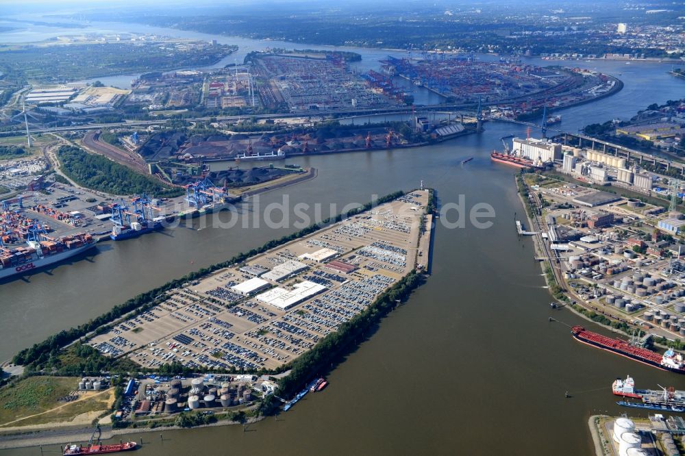 Hamburg aus der Vogelperspektive: Verschiedene Umschlagarten an der Süderelbe im Hafen von Hamburg