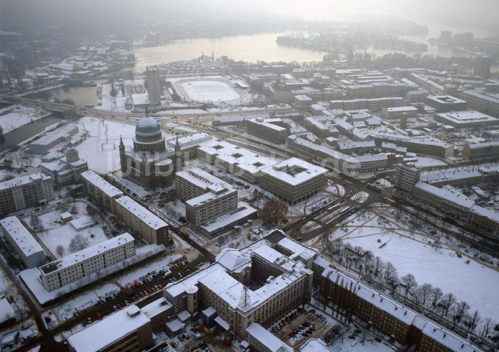 Luftbild Potsdam - Verschneite Innenstadt von Potsdam