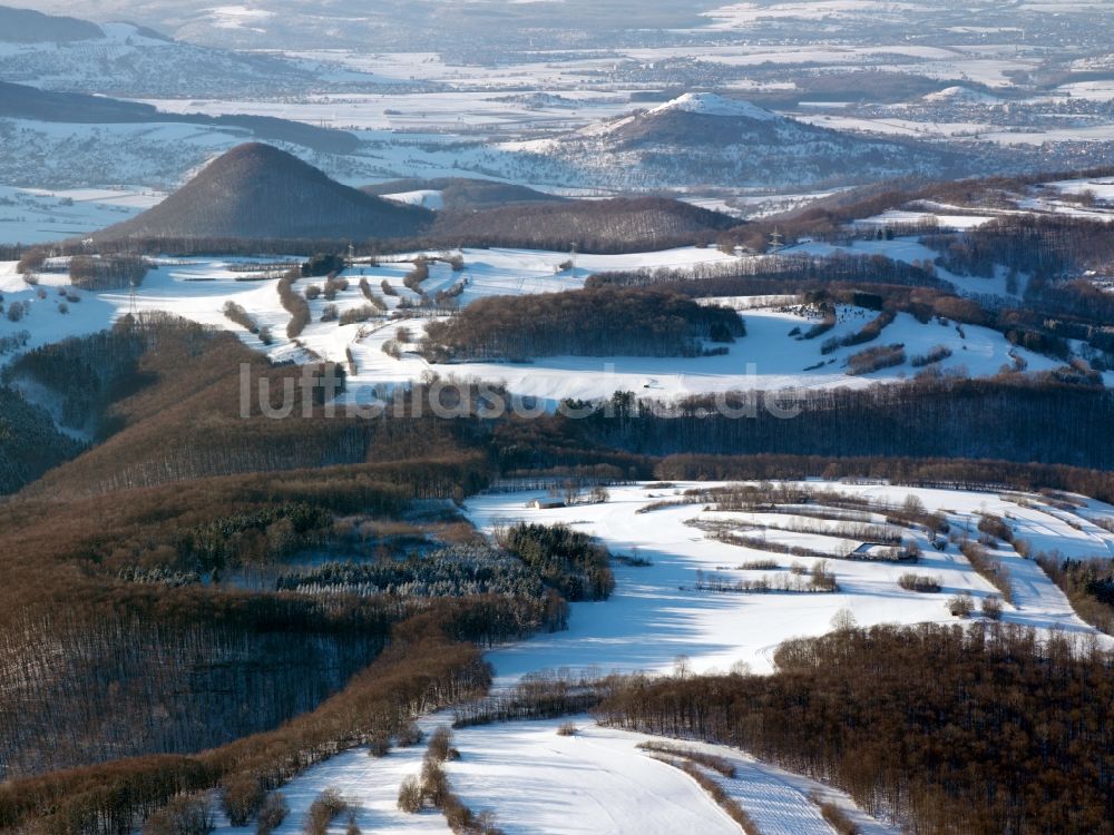 Luftbild Göppingen - Verschneite Winterlandschaft im Landkreis Göppingen im Bundesland Baden-Württemberg